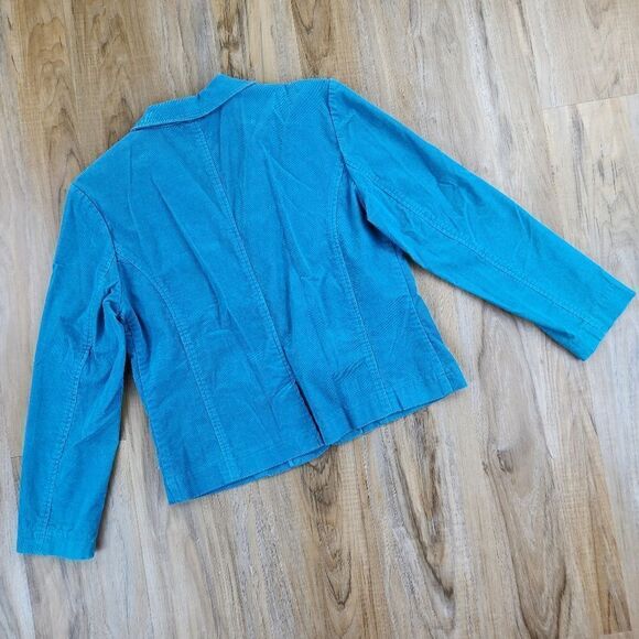 ☔️🔹️D.F.A. New York Turquoise Buttoned Corduroy Blazer Medium - Picture 3 of 10
